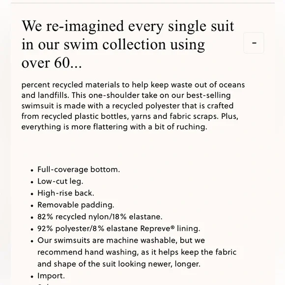 J. Crew Ruched One-Shoulder One-Piece
Swimsuit Iris Purple 14 UPF 50 Padding - Picture 3 of 12